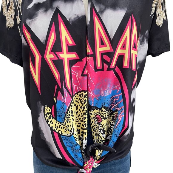 Def Leppard Band Graphic T Shirt Womens XXL Rock Tour Style Grunge Y2K Vintage - Picture 7 of 9